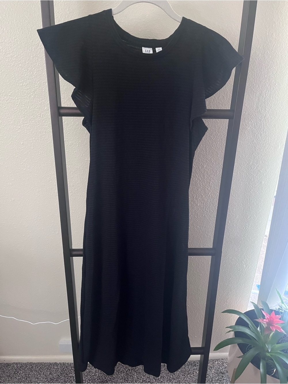 GAP Black Maxi Dress with Flutter Sleeves